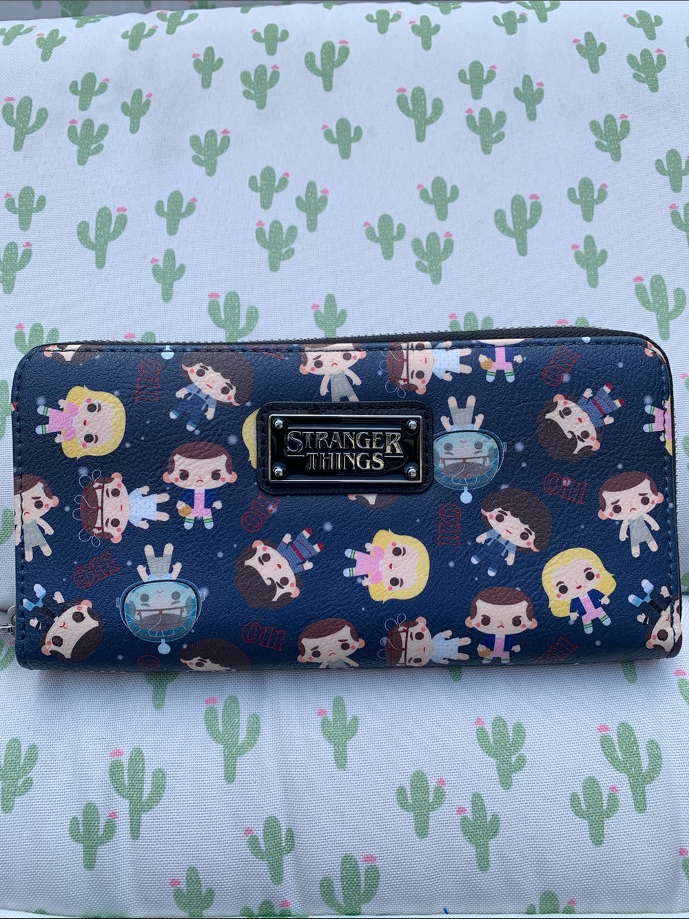 Stranger Things Navy Character Zip-Around Wallet